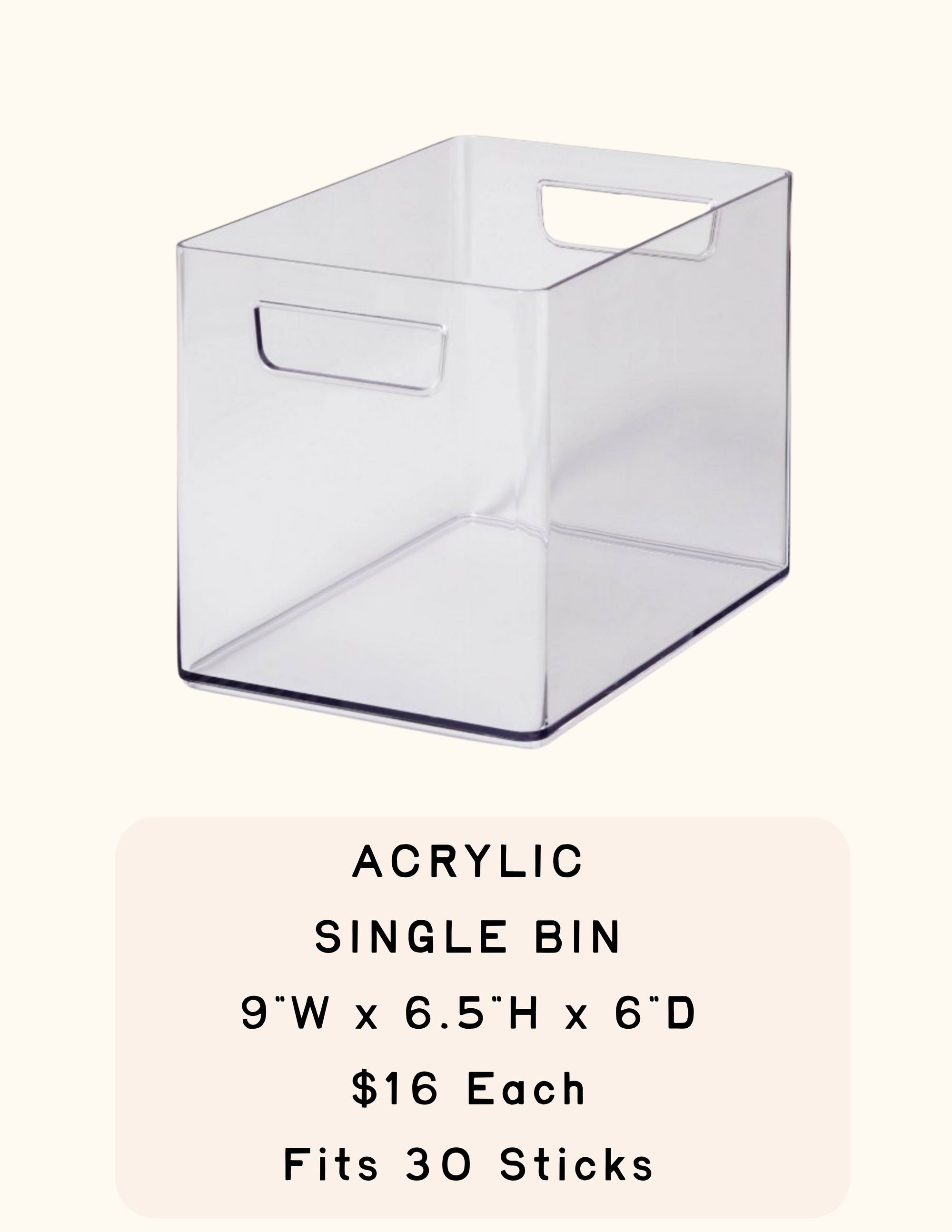 Acrylic Single Bin