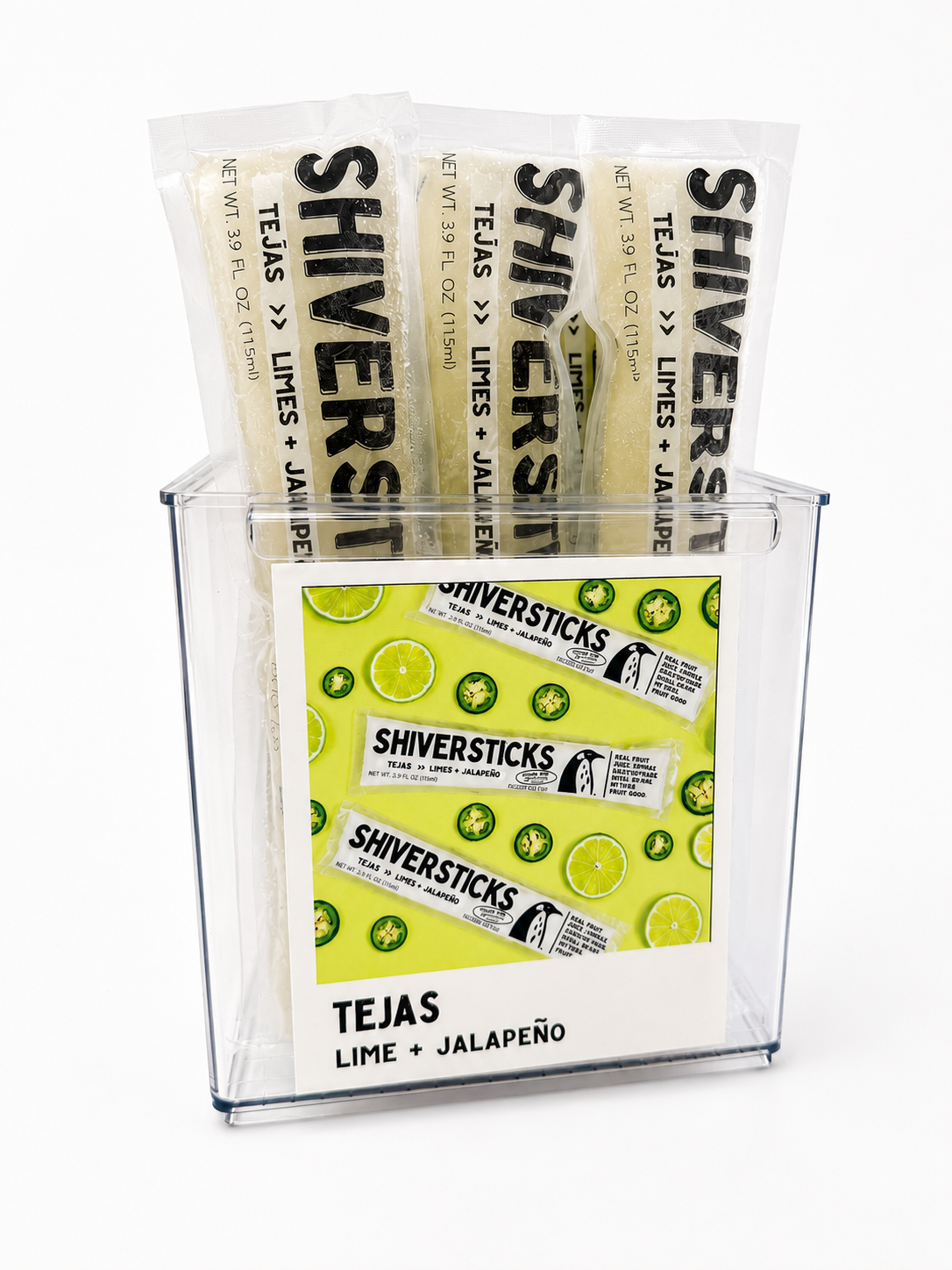 4 Pack - Acrylic Bin W/ Divider