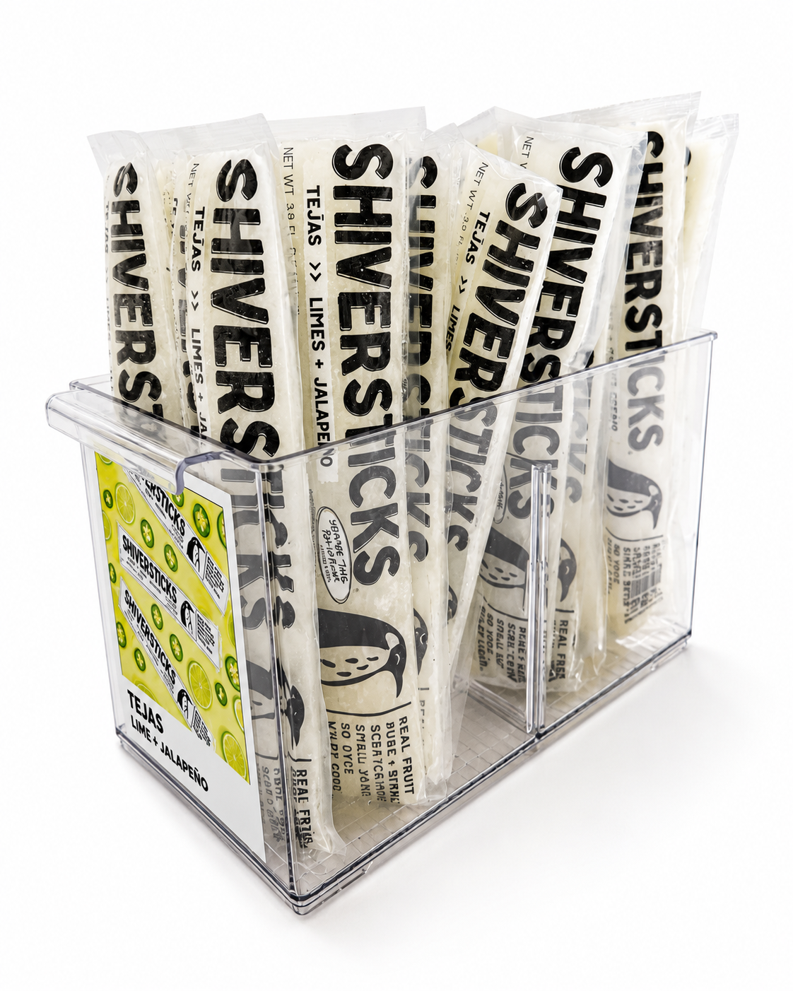4 Pack - Acrylic Bin W/ Divider