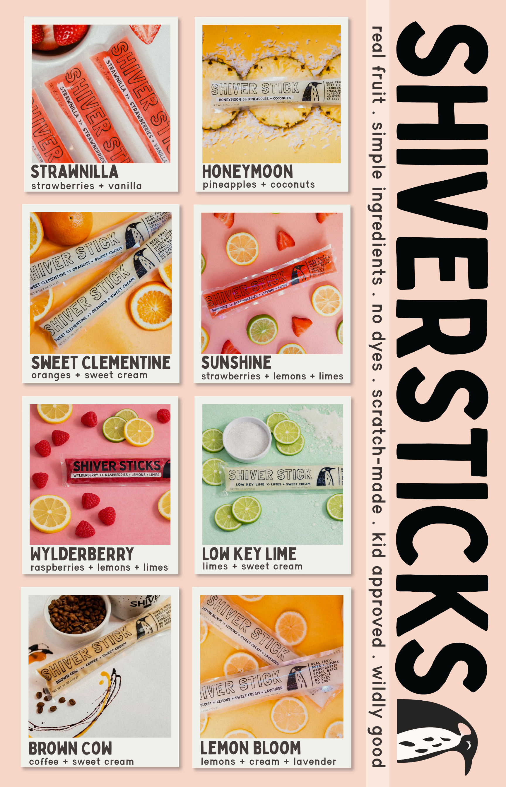 ShiverSticks menu decal – in-store display signage