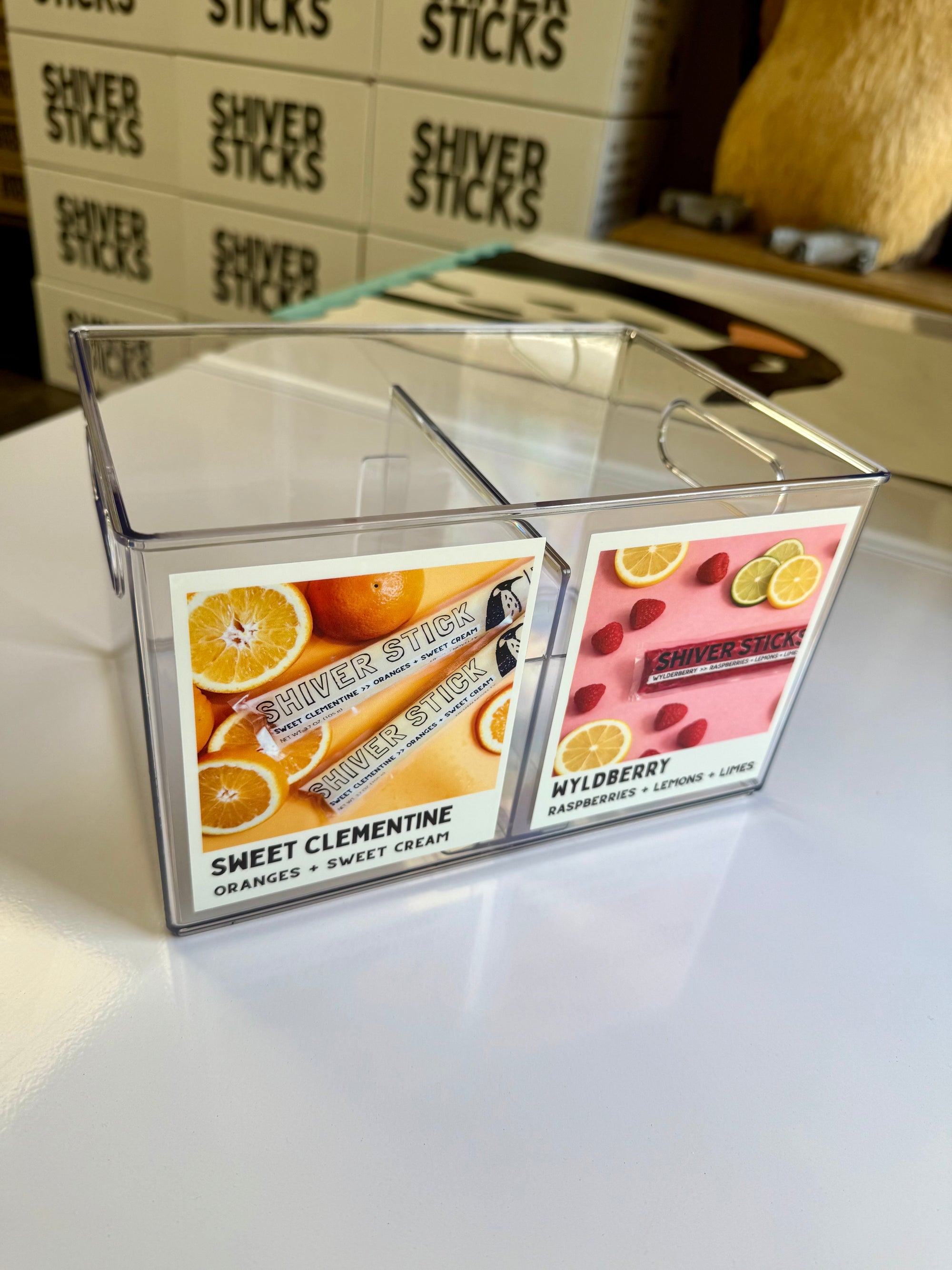 Acrylic Bin W/ Divider